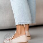 Mokasyny zamszowe Madam Fikte beżowe