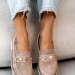 Mokasyny zamszowe Madam Fikte cappucino