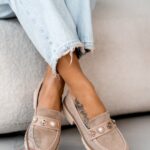 Mokasyny zamszowe Madam Fikte cappucino