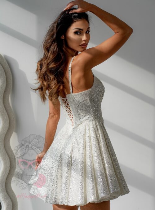 Sukienka błyszcząca NB Olipma srebrna