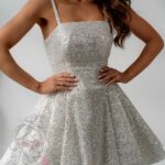 Sukienka błyszcząca NB Olipma srebrna