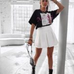 Spódniczko-spodenki plisowane ASH OLAVOGA ecru