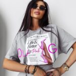 T-shirt klasyczny z nadrukiem CHERISH OLAVOGA szary