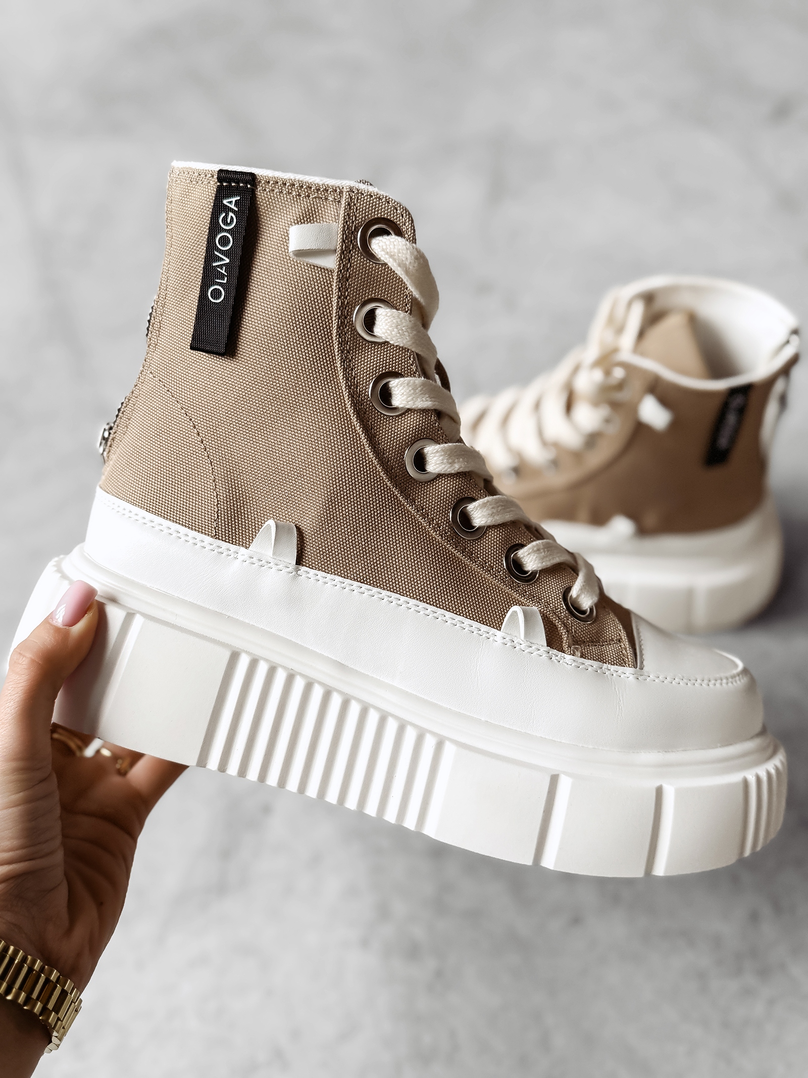 Trampki damskie DAZZLE OLAVOGA beżowe
