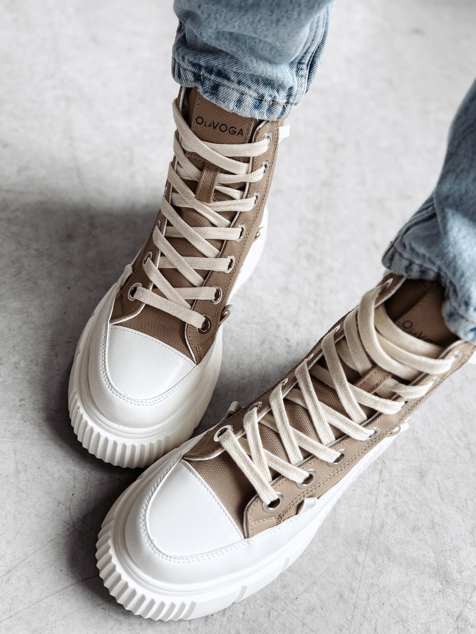 Trampki damskie DAZZLE OLAVOGA beżowe