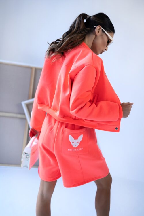 Kurtka bomberka MC The Label neonowy koral