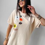 T-shirt oversize MULBERRY Ola Voga beżowy