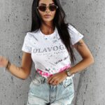 T-shirt prosty dopasowany CIVIC OLAVOGA biały