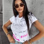 T-shirt prosty dopasowany CIVIC OLAVOGA biały