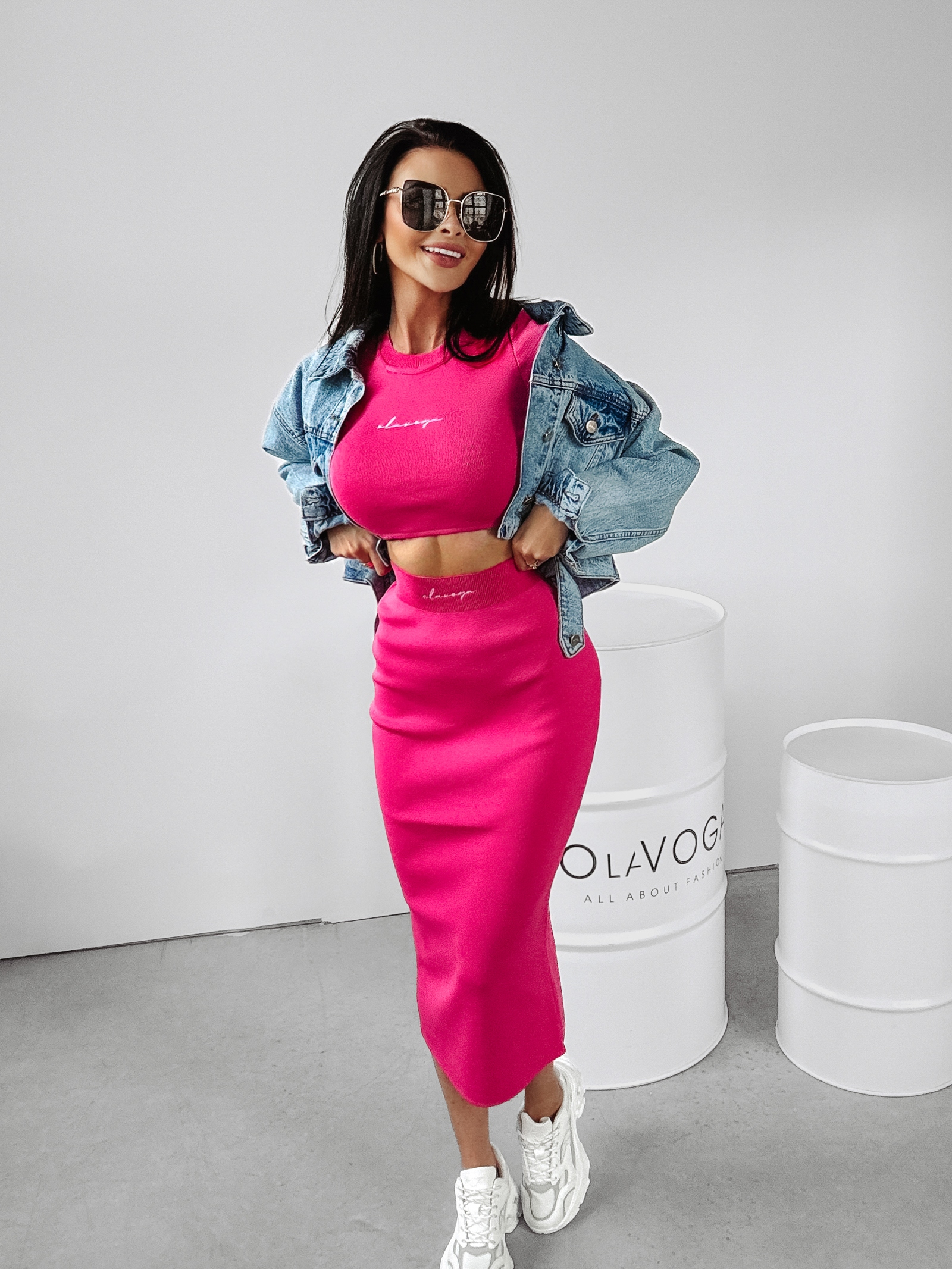 Komplet prążkowany Cordy Ola Voga amarantowy Komplet prążkowany Cordy Ola Voga amarantowy