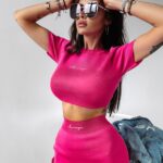 Komplet prążkowany Cordy Ola Voga amarantowy