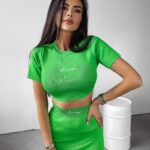 Komplet prążkowany Cordy Ola Voga zielony