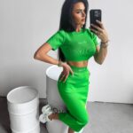 Komplet prążkowany Cordy Ola Voga zielony