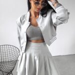 Komplet ze spódnicą ANSWEAR OLAVOGA szary