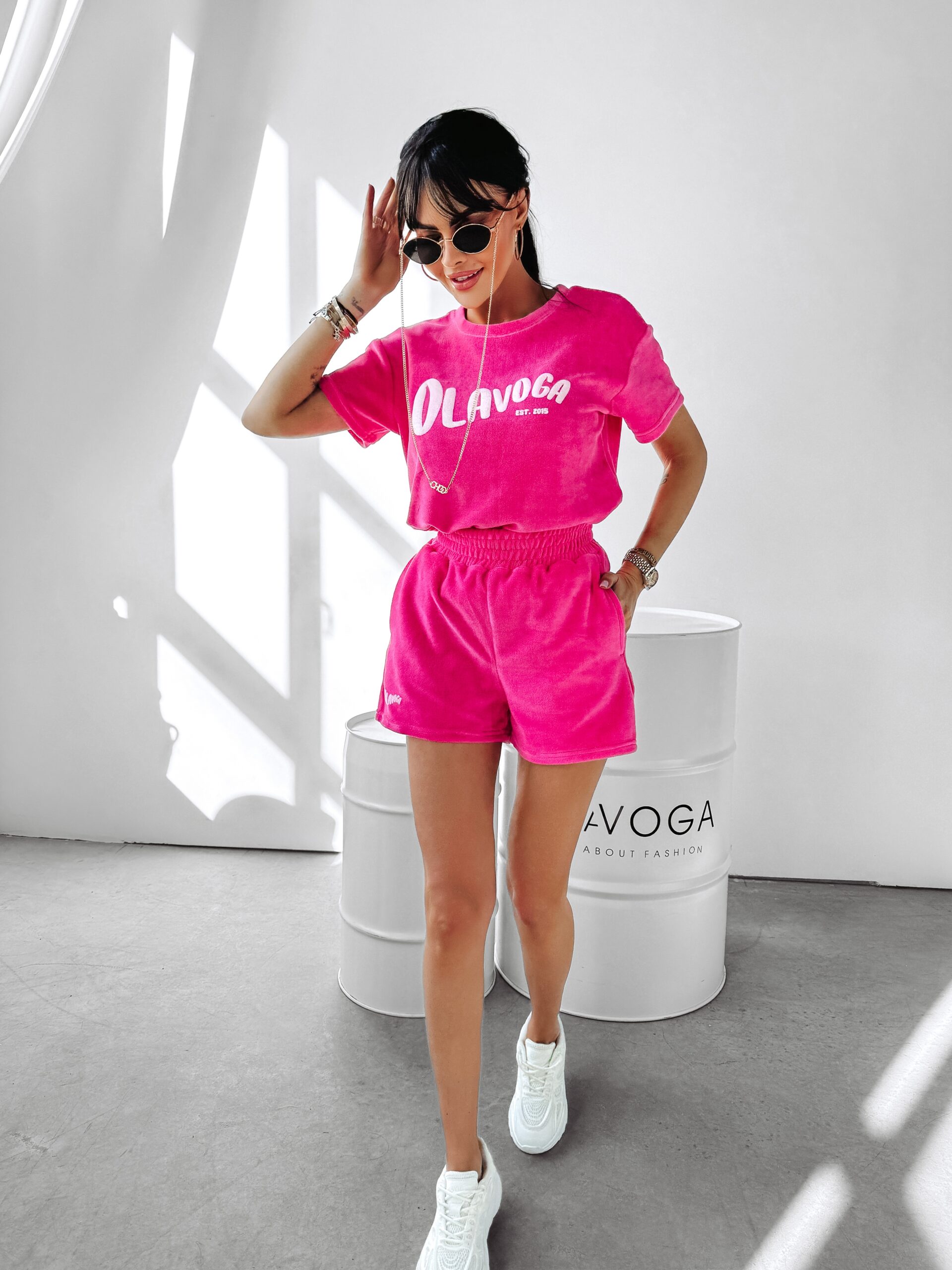 Komplet welurowy Couture Ola Voga amarantowy Komplet welurowy Couture Ola Voga amarantowy