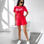 Komplet welurowy Couture Ola Voga koralowy