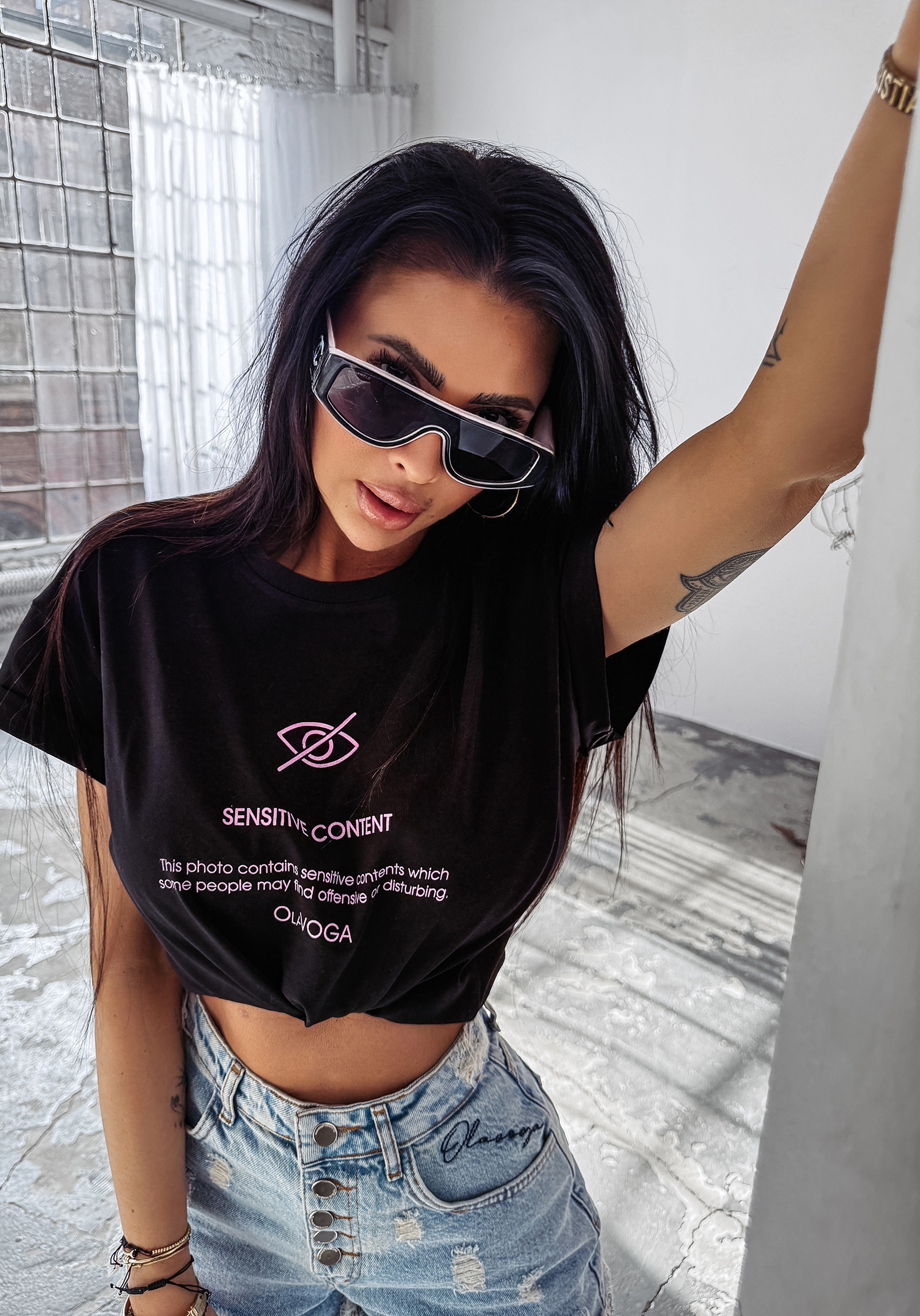 T-shirt klasyczny GLASS OLAVOGA czarny T-shirt klasyczny GLASS OLAVOGA czarny