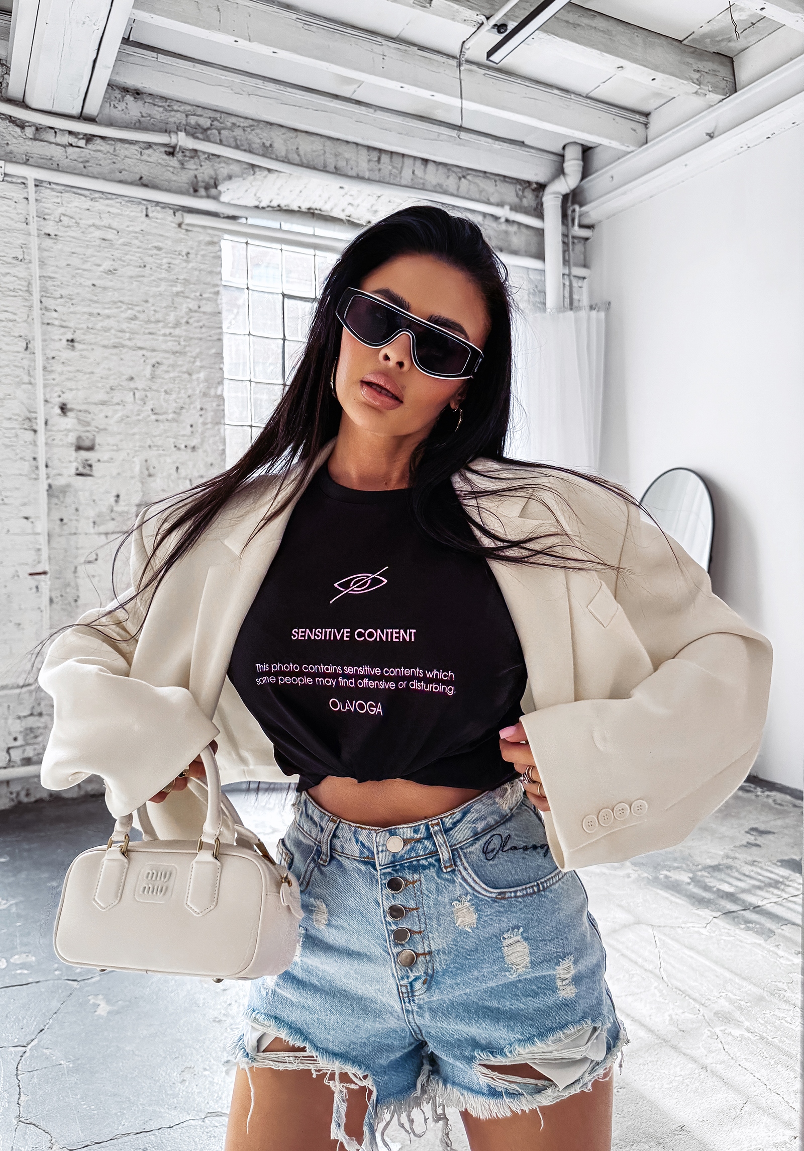 T-shirt klasyczny GLASS OLAVOGA czarny T-shirt klasyczny GLASS OLAVOGA czarny