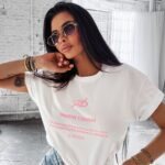 T-shirt klasyczny GLASS OLAVOGA ecru