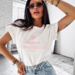 T-shirt klasyczny GLASS OLAVOGA ecru