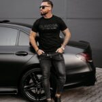 T-shirt męski bawełniany COELLO OLAVOGA czarny