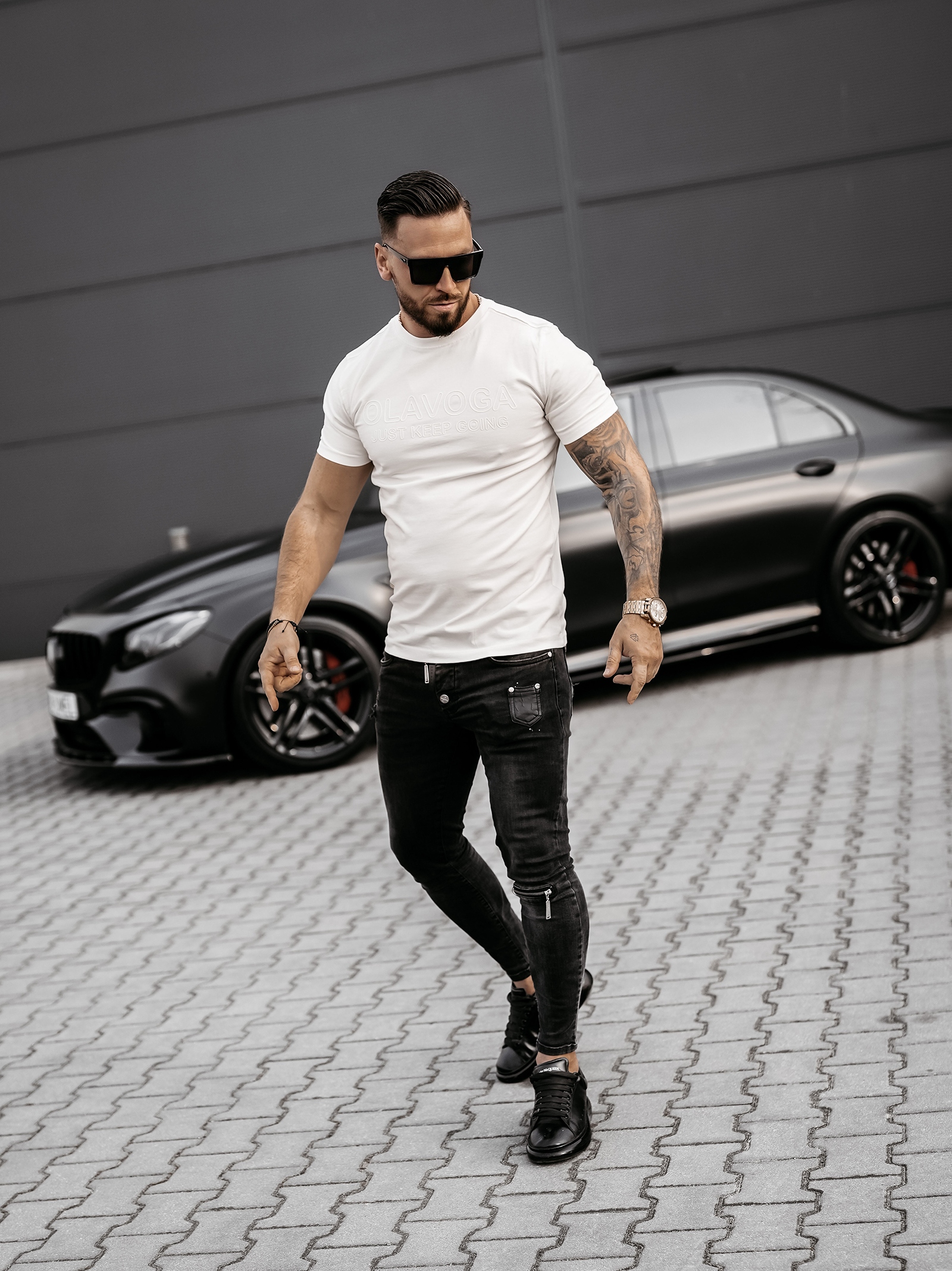 T-shirt męski bawełniany COELLO OLAVOGA ecru