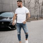 T-shirt męski slim MORON OLAVOGA ecru