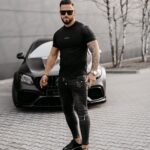 T-shirt męski slim MORON OLAVOGA czarny