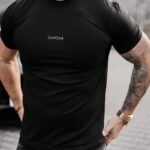 T-shirt męski slim MORON OLAVOGA czarny