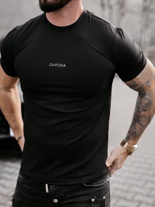 T-shirt męski slim MORON OLAVOGA czarny