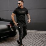 T-shirt męski z logo LEVY OLAVOGA czarny