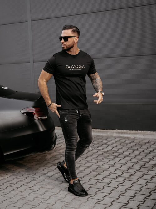T-shirt męski z logo LEVY OLAVOGA czarny