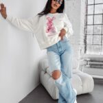 Bluza damska bawełniana AZAELA OLAVOGA ecru