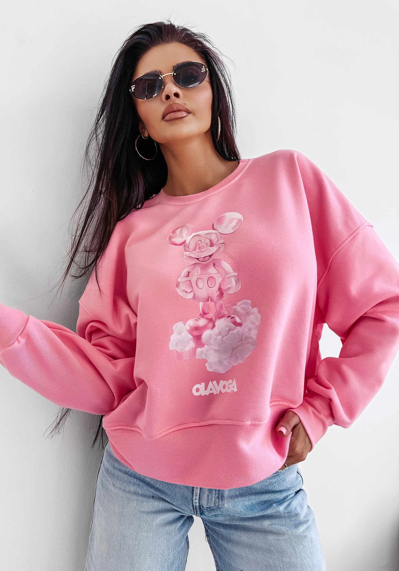 Bluza damska bawełniana AZAELA OLAVOGA różowa Bluza damska bawełniana AZAELA OLAVOGA różowa