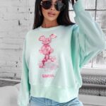 Bluza damska bawełniana AZAELA OLAVOGA miętowa