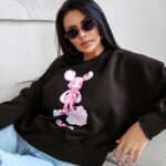 Bluza damska bawełniana AZAELA OLAVOGA czarna