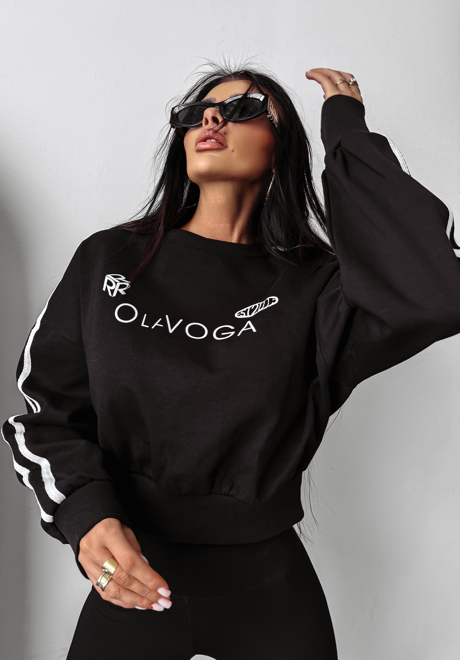 Bluza damska z lampasami BRAINY OLAVOGA czarna