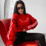 Bluza damska z lampasami BRAINY OLAVOGA czerwona