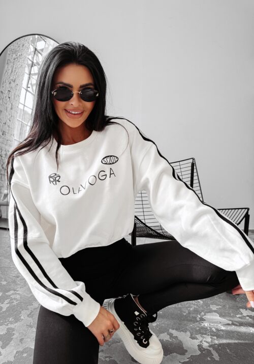 Bluza damska z lampasami BRAINY OLAVOGA ecru