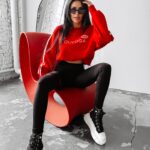 Bluza damska z lampasami BRAINY OLAVOGA czerwona