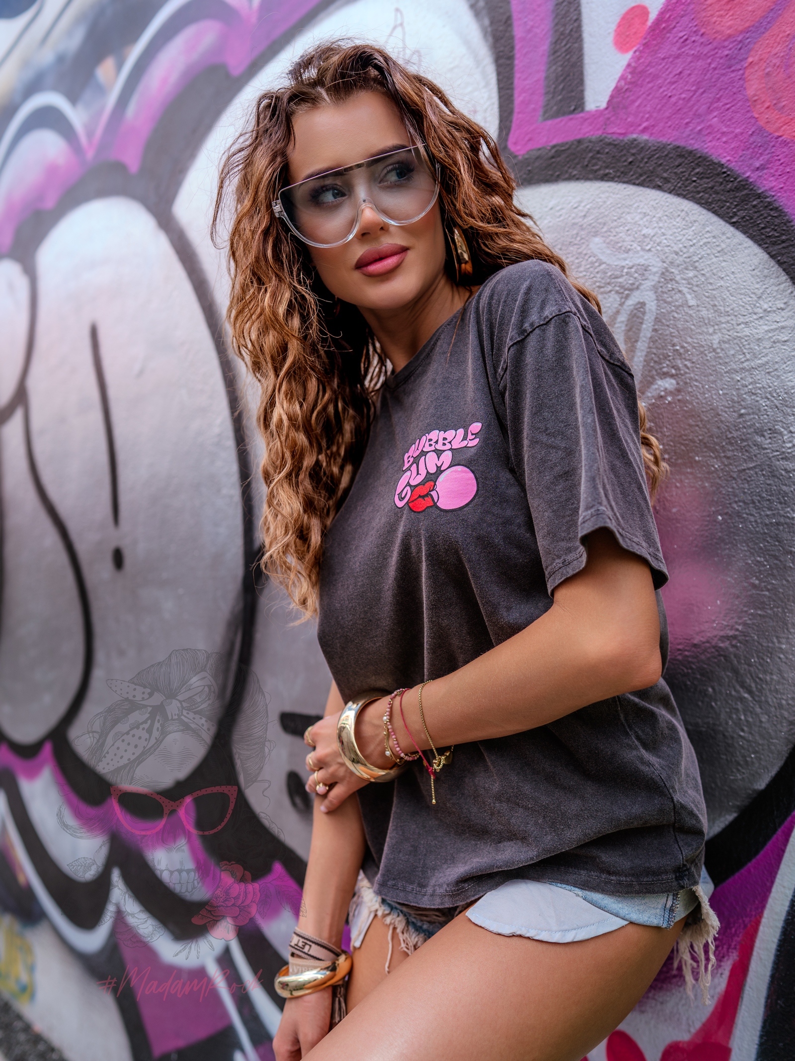 T-shirt Queen grafitowy