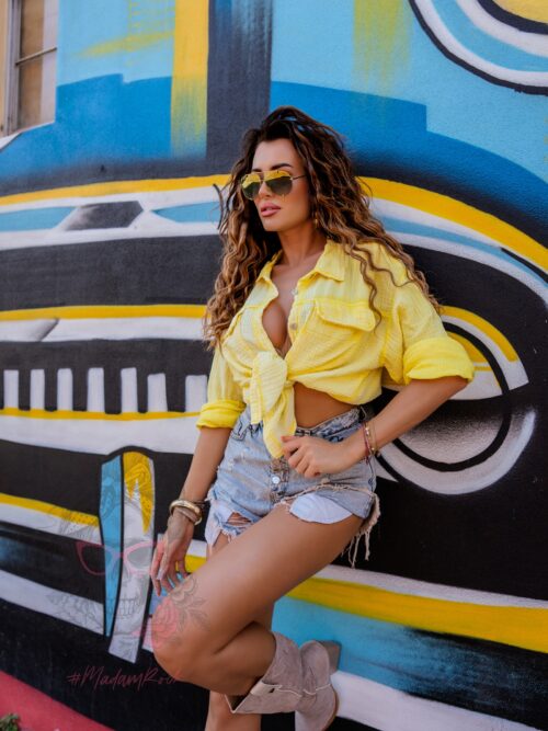 Koszula muślinowa KeyWest cytrynowa