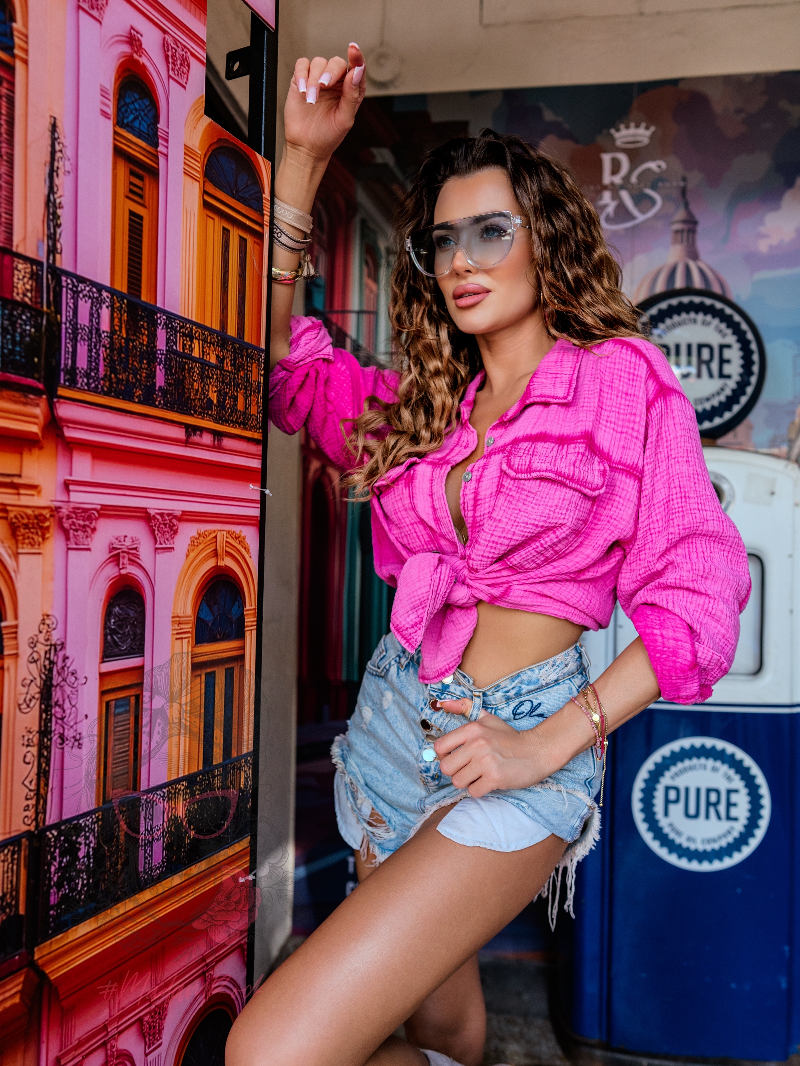 Koszula muślinowa KeyWest różowa Koszula muślinowa KeyWest różowa