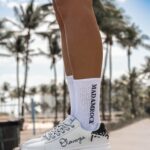 Skarpetki damskie półfrotte CITYS biało-czarne