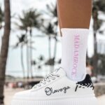 Skarpetki damskie półfrotte CITYS biało-różowe