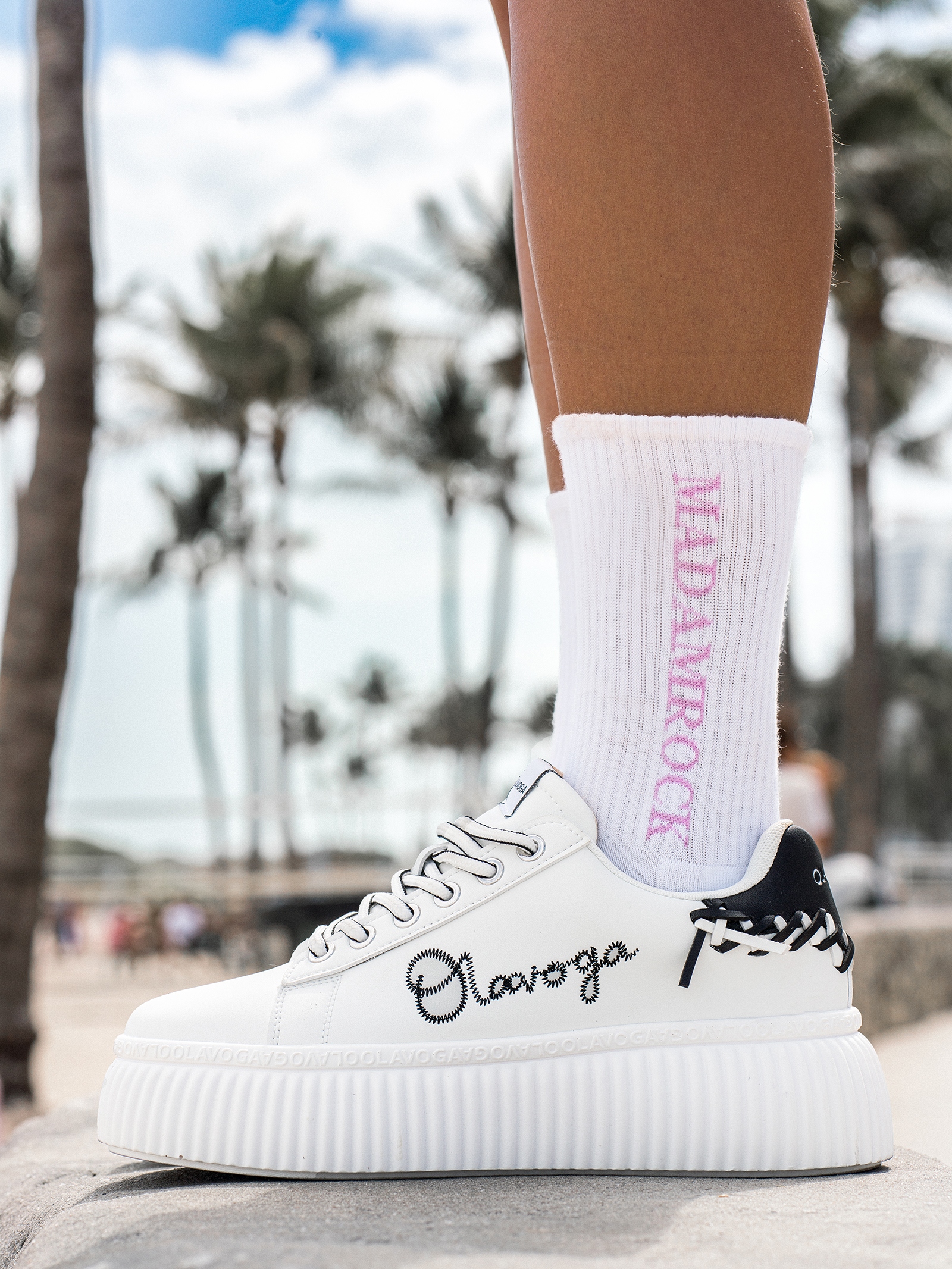 Skarpetki damskie półfrotte CITYS biało-różowe