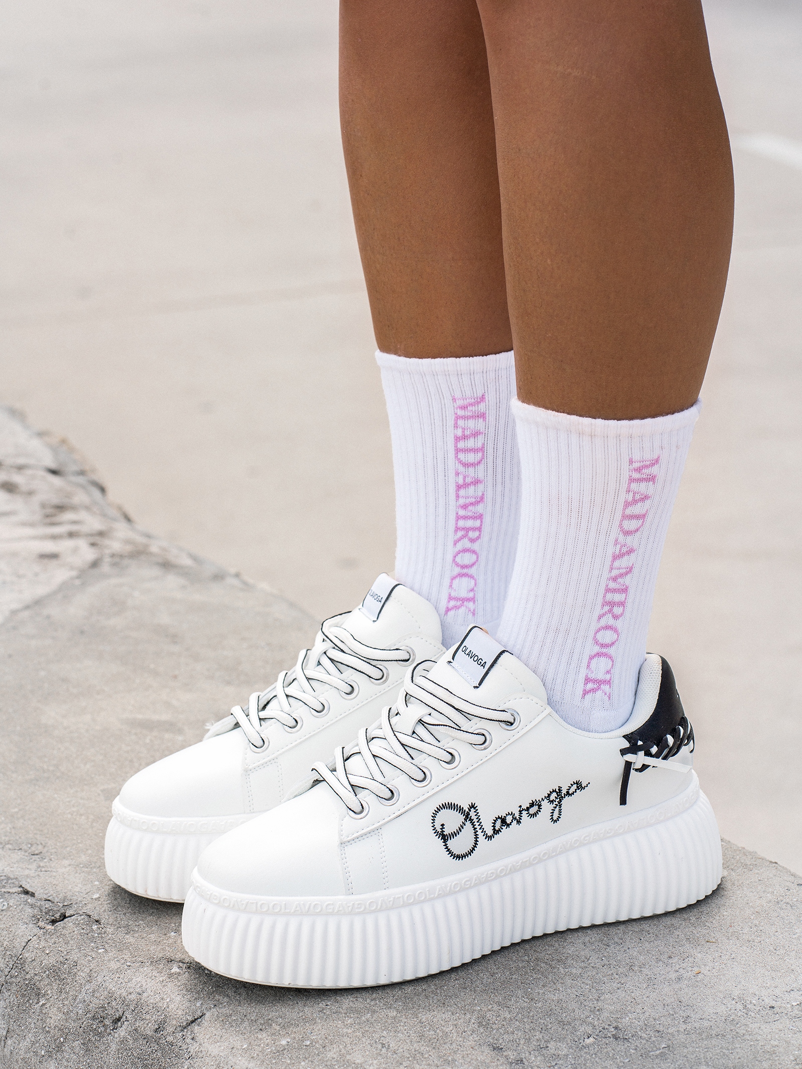 Skarpetki damskie półfrotte CITYS biało-różowe