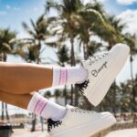 Skarpetki damskie METRO biało-różowe