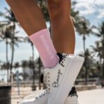 Skarpetki damskie półfrotte CITYS różowo-białe