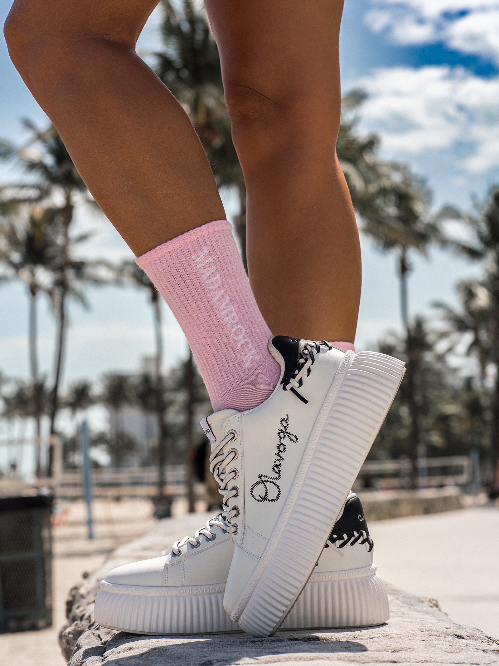 Skarpetki damskie półfrotte CITYS różowo-białe